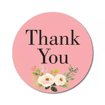 Дарлинг Сувенир Круглый 1,6 Дюймов Пион Цветочные Детские Розовый Спасибо Наклейки Свадебный Подарок-45 1.6 Inches Diameter детские розовый