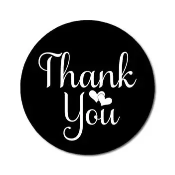 Дарлинг сувенир персонализированные 1,6 дюймов круглый черный DIY сердце каллиграфия спасибо наклейки-45 1.6 Inches Diameter красный