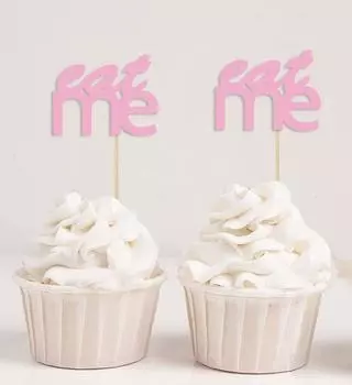 Дарлинг Сувенир| Съешь меня свадебные украшения для кексов | Выбор украшений для десерта для вечеринки в честь рождения ребенка - упаковка Pack Of 20 розовый