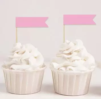 Дарлинг Сувенир| Топпер для кексов с простыми флагами | Десертные украшения для торта, кексов, вечеринок, топперов, упаковка Pack Of 20 фиолетовый