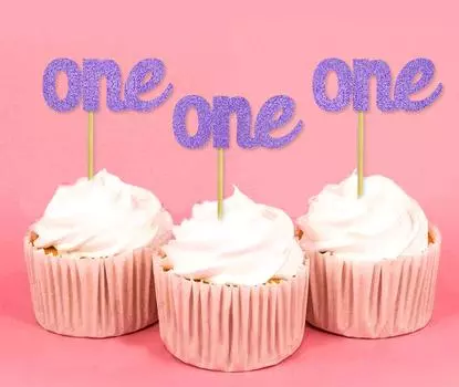 Дарлинг Сувенир| Топперы для кексов на первый день рождения | Десертные украшения - упаковка Pack Of 20 красный