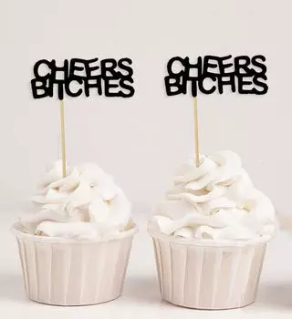 Дарлинг Сувенир| Ура Топперы для кексов | Украшения для праздничных десертов - упаковка 55 cm розовый