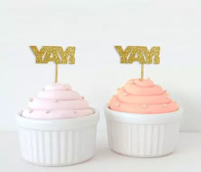 Дарлинг Сувенир| YAY год украшения для кексов | День рождения Свадьба Выпускной вечер Baby Shower Десертные украшения - Pack Of Pack Of 20 синий