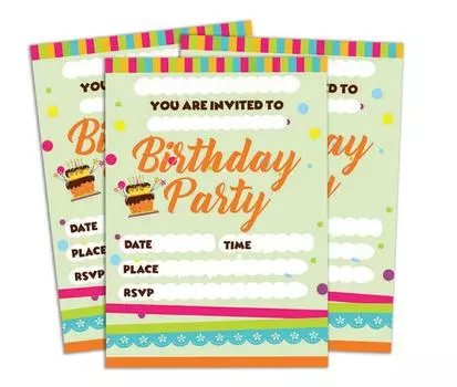 Дарлинг Сувенир Зеленая пригласительная открытка на день рождения для печати Заполните или напишите пустые приглашения Праздничные атрибуты Пакет из 28 5 x 7 5 x 7 Inches мятный зеленый