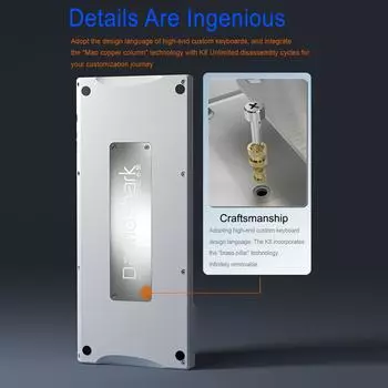 Darmoshark K8 Трехрежимная беспроводная механическая клавиатура с 81 клавишей K81 Клавиатура RGB с полноцветной подсветкой 18 синий