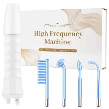 ДАРСОНВАЛЬ Высокочастотный аппарат для лица, устройство для ухода за волосами, антивозрастное лечение лица, инструмент для борьбы с акне, Fusion Neon + Argon Stick, красота кожи, 4 стеклянные трубки