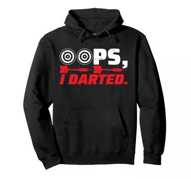 Darting DArtist Упс, я дротик Стрела Bullseye Dart Hoodie чёрный