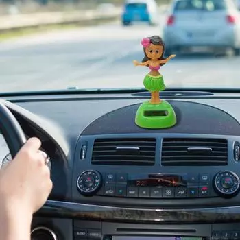 Dashboard Decorations For Car Hawaiian Girl Dancing Figure Solar Powered Dashboard Decorations Grass Skirt Car Supplies Shaking CHINA