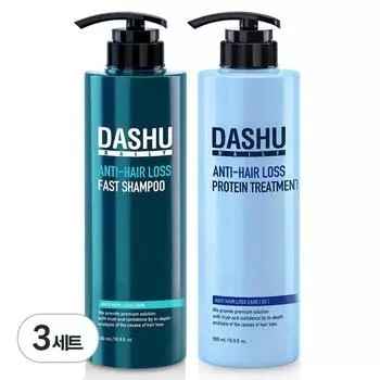 Dashu Daily Fast Hair Loss Relief Shampoo 500ml + Anti-Hair Loss Protein Treatment 500ml, 3 sets