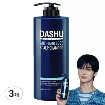 DASHU Daily Herbal Scalp Gold Shampoo EX с цитрусово-древесным ароматом, 500 мл, 3 шт.