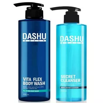Dashu Daily Vita Flex Cooling Men s Cleanser 300ml + All-in-one Body Wash 500ml, 1 set