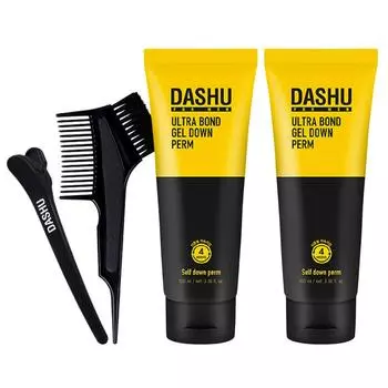 Dashu For Men Ultra Bond Gel Down Perm Набор для химической завивки для жестких волос, 100 мл, 2 шт.