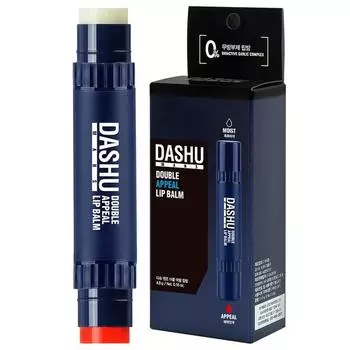 Dashu Mens Double Appeal Бальзам для губ 4,8г, клубничный вкус + без запаха, 1 штука, лучшая мужская косметика Кореи