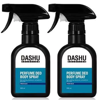 Парфюмированный дезодорант-спрей для тела Dashu Solution Fresh Blue Fragrance, 2 шт., 200мл