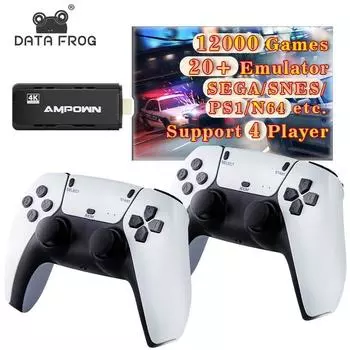 DATA FROG 2.4G HD беспроводной ТВ игровой контроллер для PSP/GBA встроенная 12000+ классических игровых приставок 4K ретро игровая консоль поддерживает более 20 эмуляторов