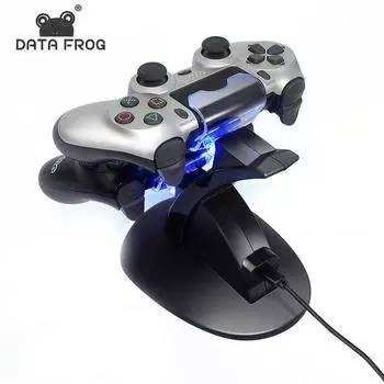 Data Frog LED Dual USB зарядная док-станция, зарядное устройство, игровой контроллер, подставка-держатель для PS4 Slim/PS4 Pro