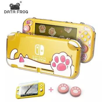 DATA FROG милый розовый переключатель жесткий защитный чехол для Nintendo Switch lite Animal для NS Lite kawaii сумка для игровых аксессуаров Transparent Cat