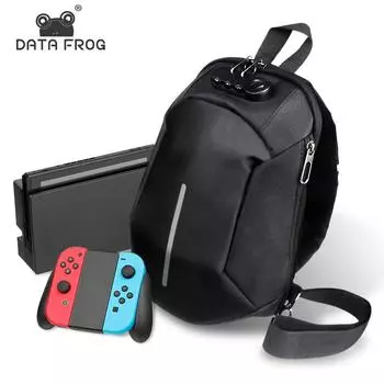 DATA FROG Мужская водонепроницаемая противоугонная нагрудная сумка для Nintendo Switch, дорожная сумка через плечо для ноутбука, цифровая сумка для хранения снаряжения