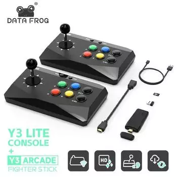 Data Frog Y3 Arcade 4K игровая консоль с игровой аркадной клавиатурой, встроенной игровой приставкой 10 000 для Ps1/fc/gba Retro TV Dendy