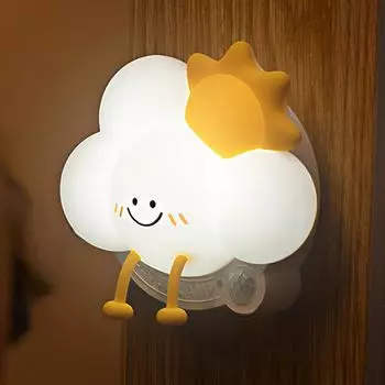 Датчик человеческого чувства Облако USB для ухода за ногами Симпатичный ночной светодиодный ночной датчик энергии для ног 1 свет, для помещений, форма, перезаряжаемый, свет,