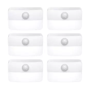 Датчик человеческого тела Беспроводной светодиодный ночник с питанием от батареек Безопасные светильники для лестницы, коридора, ванной комнаты, шкафа