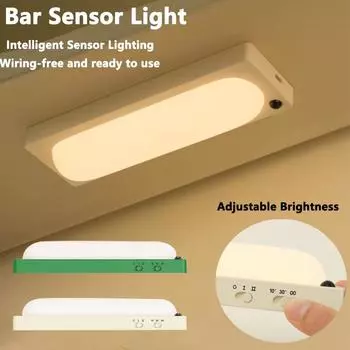 Датчик человеческого тела Светодиодный ночник Двойного назначения Беспроводной Перезаряжаемый шкаф для спальни Автоматический ночник 1W зелёный