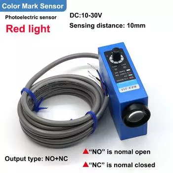 Датчик цветной маркировки, фотоэлектрический датчик цвета, переключатель BZJ-2, расстояние срабатывания 10 мм, NONC, DC 10-30 В, машина для изготовления пакетов