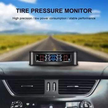 Датчик давления в шинах Беспроводная солнечная энергия Черный Профессиональная система мониторинга TPMS