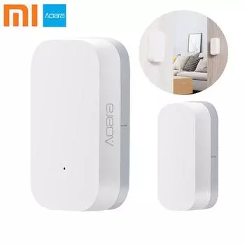Датчик дверного окна Xiaomi Aqara Беспроводное соединение Zigbee Умный мини-датчик двери работает с концентратором шлюза для Homekit Mi Home App Control