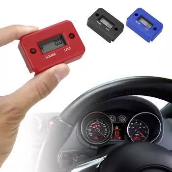 Датчик двигателя счетчик моточасов цифровой счетчик моточасов водонепроницаемый ЖК-дисплей для мотоцикла квадроцикла бензинового морского снегохода чёрный