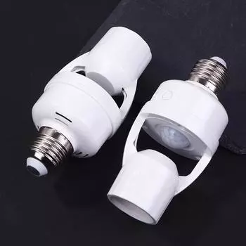 Датчик движения Ac85-265V Головка лампы Цоколь E27 E26 Переключатель Патрон лампы Адаптер Конвертер Инфракрасный датчик индукции человека 1