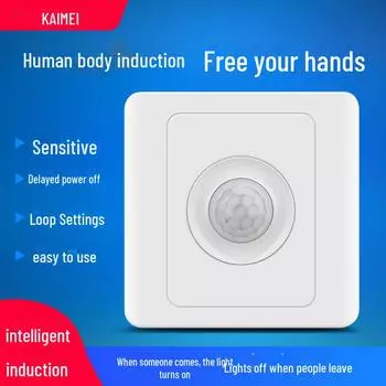 Датчик движения человека типа 86: Мощный светодиодный коридорный светильник 200 В, двухпроводная инфракрасная индукция с задержкой Two-wire one switch controls one light