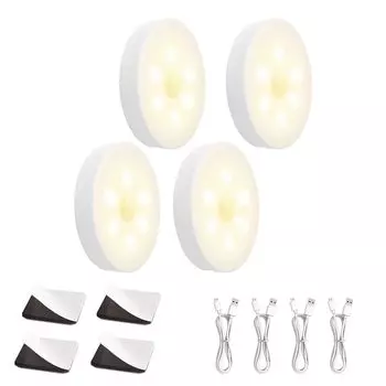Датчик движения Iseebiz, автоматический ночной датчик, вспомогательный внутренний датчик, USB-датчик отключения питания, набор из 4 лампочек, свет, свет, для помещений, свет,