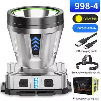 Датчик движения Многофункциональный налобный фонарь Тип C USB зарядка Супер яркий налобный фонарь дисплей питания Регулируемая повязка на голову для кемпинга