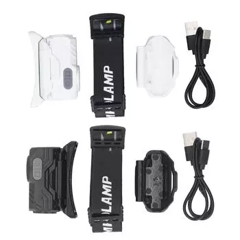 Датчик движения налобный фонарь с несколькими режимами, высокая яркость, магнитный светодиодный фонарь с оголовьем и зажимом для кепки White