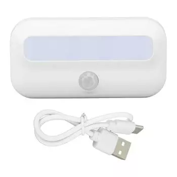 Датчик движения ночник магнитный перезаряжаемый 6500K белый свет маленький светодиодный ночник для шкафа