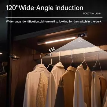 Датчик движения Ночной светильник Настольная лампа Тип C Перезаряжаемые светильники Шкафчики Светильники Для Кухни Светодиодный Цифровой Дисплей Ночной Светильник With Digital Display чёрный