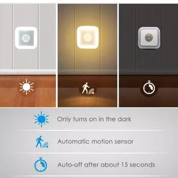 Датчик движения Ночной Светильник Светодиодный Индукционный Светильник Человеческого Тела Беспроводной Детектор Автоматическое Включение/Выключение Света Для Домашнего Прикроватного Освещения