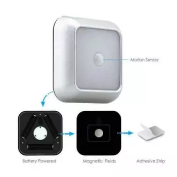 Датчик движения Ночной светильник Светодиодный настенный светильник для шкафа, лестницы, беспроводной для лестницы, спальни, коридора, лестницы, внутреннего декора белый