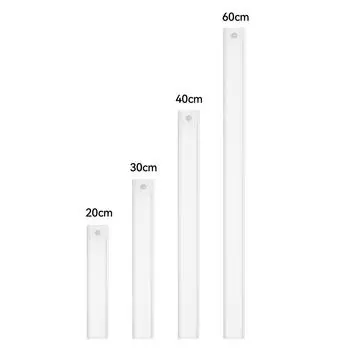Датчик движения окружающего света, свет для человеческого тела, люди подходят - свет включается, светодиодный перезаряжаемый длинный светильник для шкафа, гардероба, лестницы, индукционный ночник 20cm 2W
