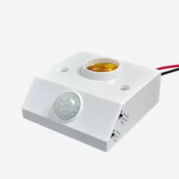 Датчик движения Переключатель AC220V 110V Датчик движения PIR для умного дома Регулируемый переключатель E27 Светодиодная лампочка Патрон белый