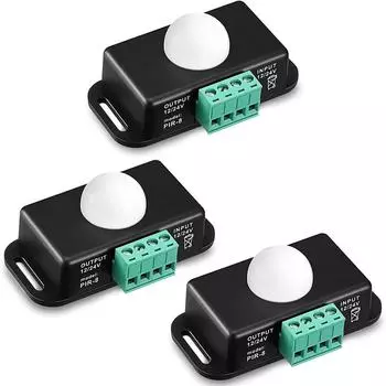 Датчик движения PIR инфракрасный автоматический 8 м, 12–24 В постоянного тока, выключатель для светодиодной лампы