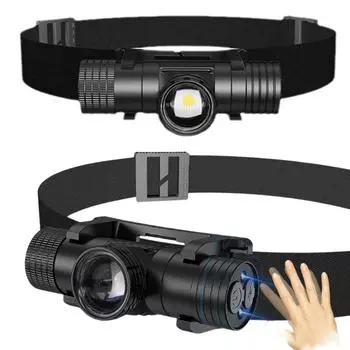 Датчик движения, супер яркий налобный фонарь IP68, водонепроницаемый портативный фонарик для кемпинга, перезаряжаемый через USB-C, для кемпинга, пешего туризма UNITED KINGDOM