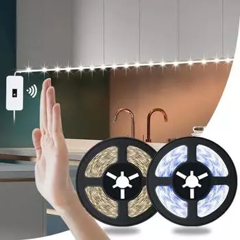 Датчик движения Светодиодная лента USB 5 В 2835 с ручным управлением яркостью Гибкая диодная лента Лампа подсветки LED TV Кухня IP65 Водонепроницаемый 1M