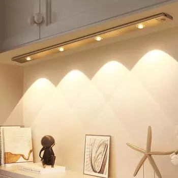 Датчик движения Vogue для кухонного шкафа USB светодиодный ночник для спальни светодиодный винный холодильник освещение для внутреннего ультратонкого беспроводного шкафа 20CM чёрный