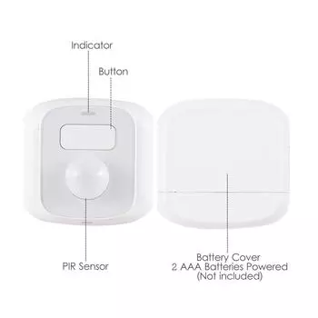 Датчик движения Wi-Fi, сигнализация, интеллектуальный индукционный PIR-датчик человеческого тела, 16,4 фута, диапазон обнаружения 120 градусов Wifi белый