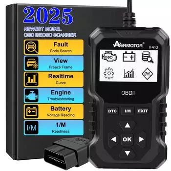 Датчик кислорода для аккумулятора двигателя, тестер EVAP V410, диагностические инструменты для автомобиля, считыватель кодов OBD2, цифровой дисплей, многофункциональный сканер EOBD OBD 2, очистка кодов неисправностей Black