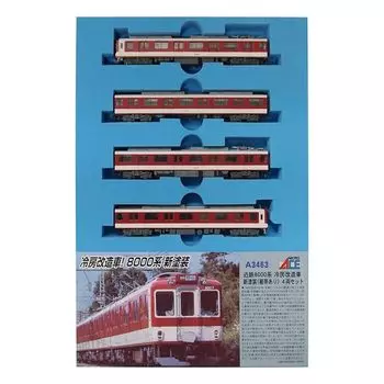 Датчик микро ace N Kintetsu 8000 series кондиционер модифицированный автомобиль Новая краска (С резинкой по подолу) Набор из 4 вагонов, модель поезда A3463