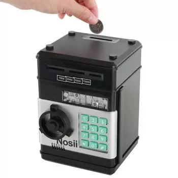 Датчик поедания денег, замок для денег, код сейфа для монет, копилка для экономии наличных денег чёрный