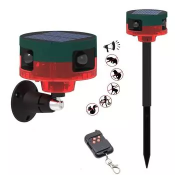 Датчик сигнализации - охранная и видеонаблюдение, стробоскоп, USB-запись, отпугивание злоумышленников лаем собак и звуками выстрелов красный